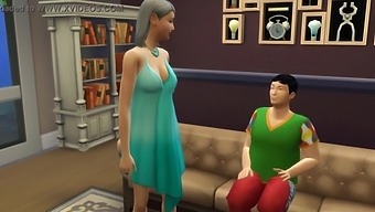 Amateur Dad Gets Caught By His Stepmom In Compromising Position And She Helps Him Lose His Virginity